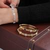 Elegant Floral Zircon Chain Bracelet Women Gold Plated Copper Alloy Stylish Daily Wear Office Casual Outfits