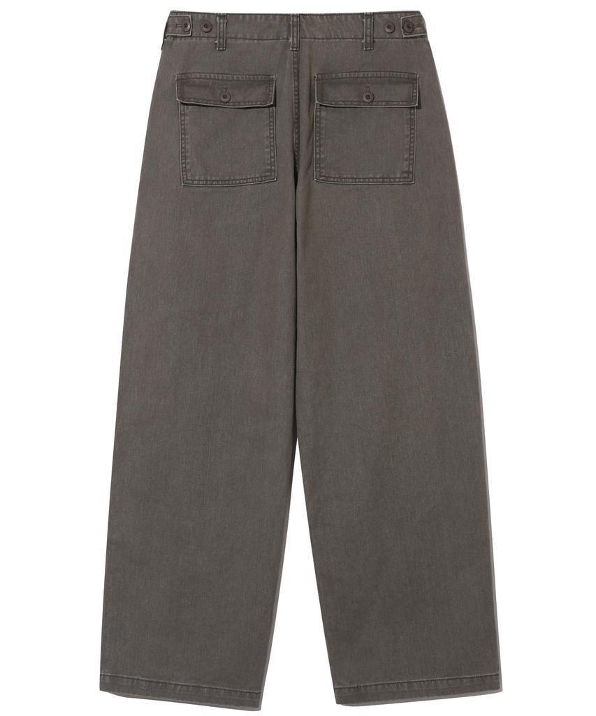 BASEMOMENT Washed Fatigue Work Pants Ash Brown