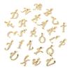 Fashion Gold Plated Letter Charms Alphabet A-Z Zircon Metal Letter Pendants For Jewelry Making DIY Bracelet Necklace Accessories