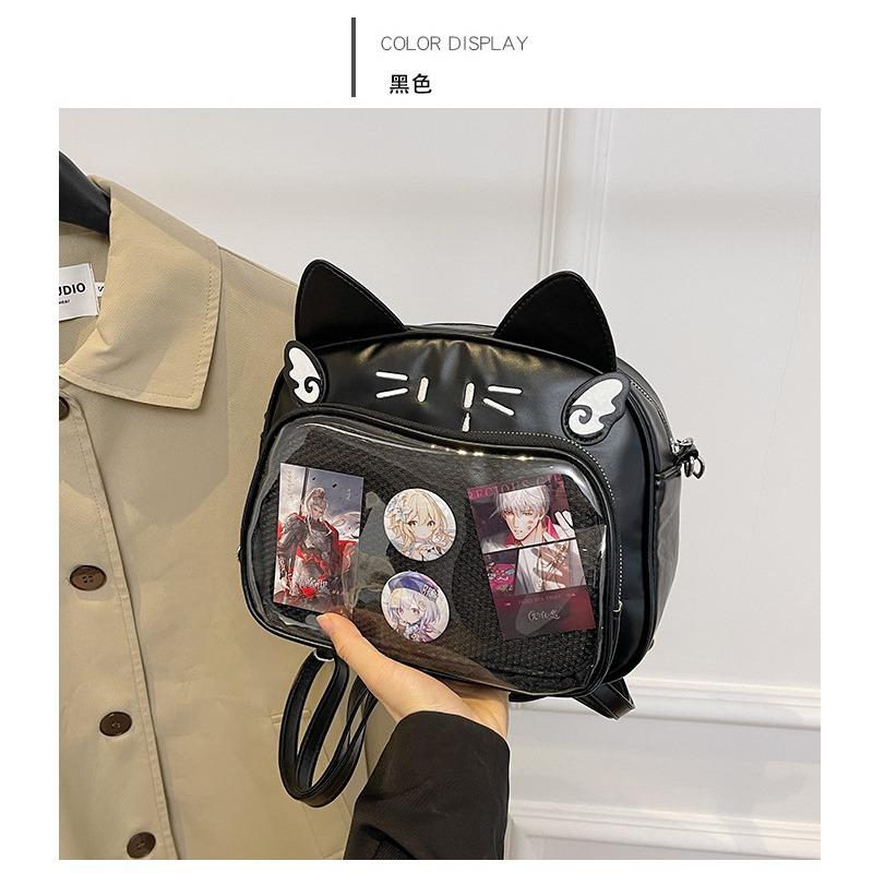 YK Millennial Babes Schmerztasche Student Pendler Niedliche Mechanische Katze Neue Große Kapazität College Umhängetasche