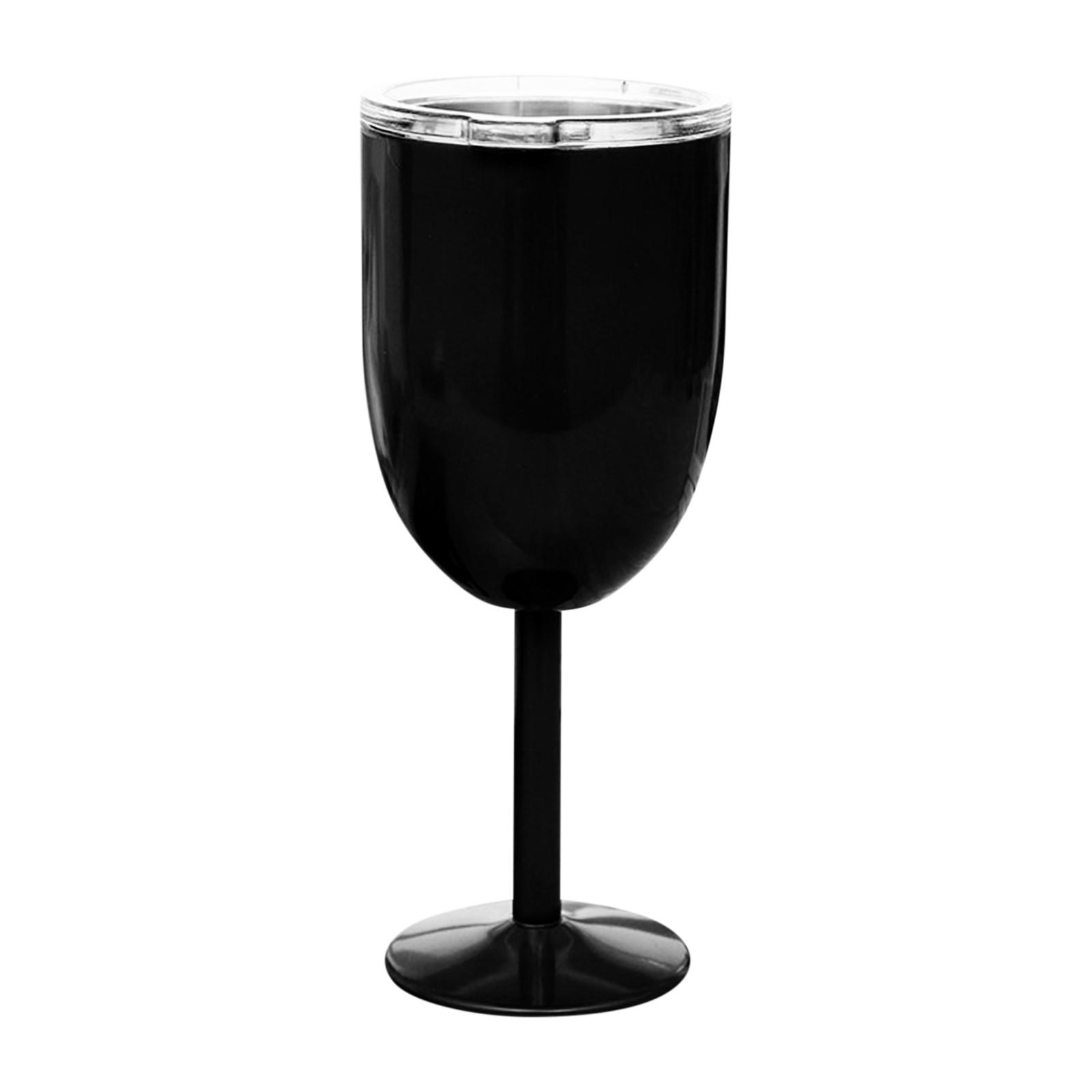 

Персонализированный гравированный бокал для вина из двухслойной нержавеющей стали 304 объемом 10 унций - Уникальный дизайн с пользовательской наклейкой, Идеальный подарок One Size чёрный