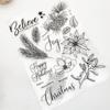 15x20.5 Christmas Pine Clear Stamps Transparent Seal Silicone Seal TPR Christmas Wedding Roller Stamps DIY Scrapbook Album Card