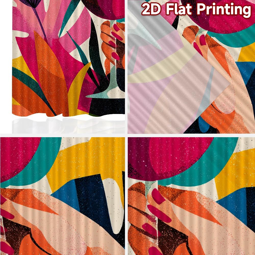 2D Flat Printing  2pcs Cheers to Creativity Chic Chic Curtains Polyester Curtains Gifts Suitable for Living Room   Home