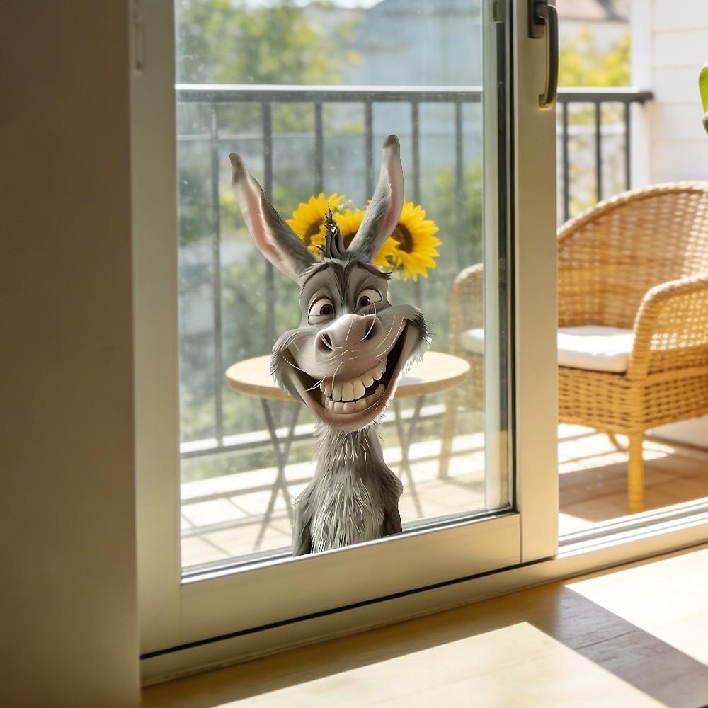 Abnehmbares Giraffen-Dekor Selbstklebende Wandaufkleber Kreativer Fensteraufkleber Wohnzimmer-Dekoration