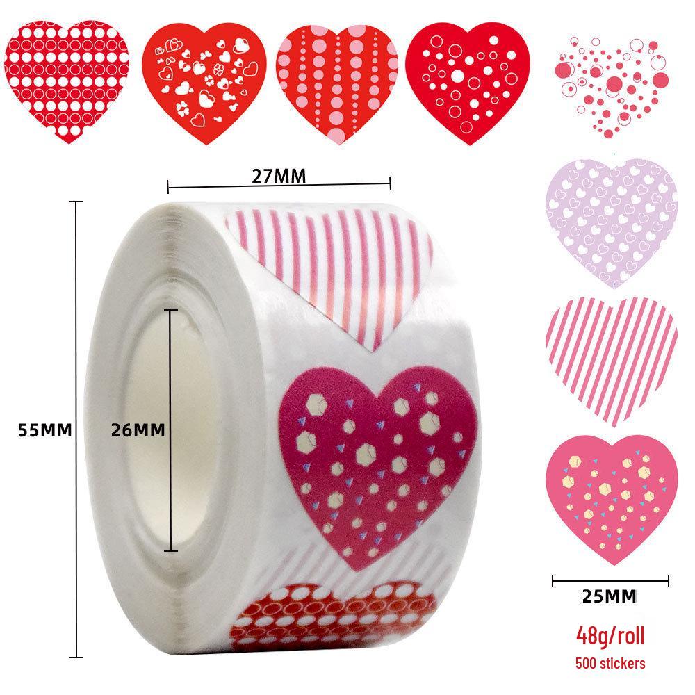 Red Heart Star Thank You Self-Adhesive Stickers - Handmade Wedding & Birthday Decoration Labels