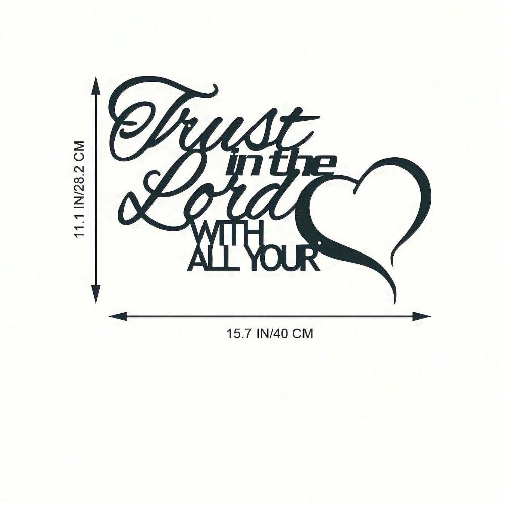 ""Trust In The Lord With All Your Heart" with Heart Shape Minimalist Metal Wall Art - Modern Home Decor for Bedroom, Living Room, or Bathroom.