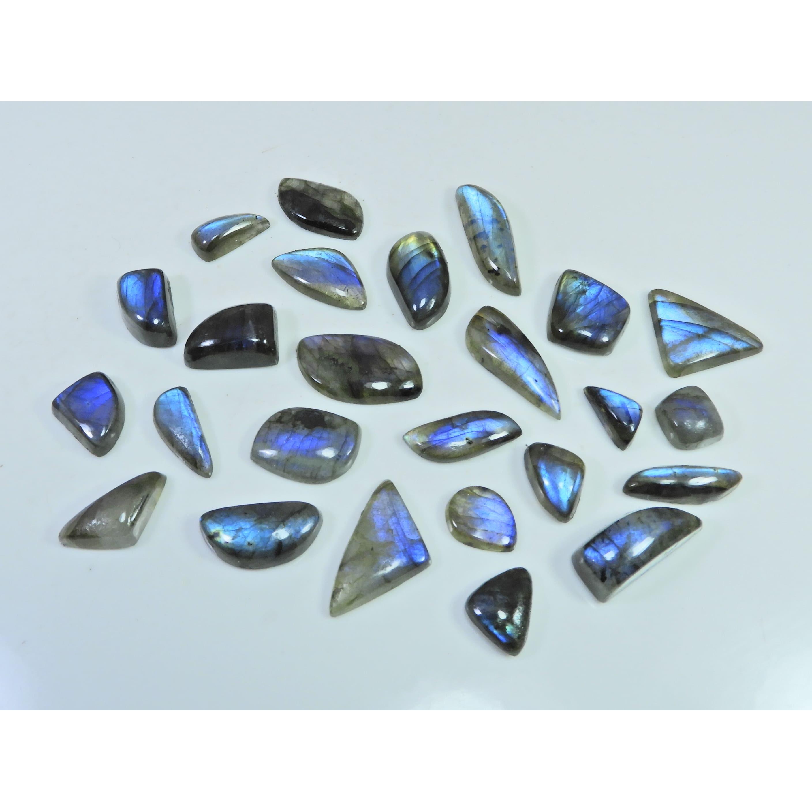 220Cts. Natural Blue Labradorite Fancy Cabochon Loose Gemstone 25Pcs Lot C-1826