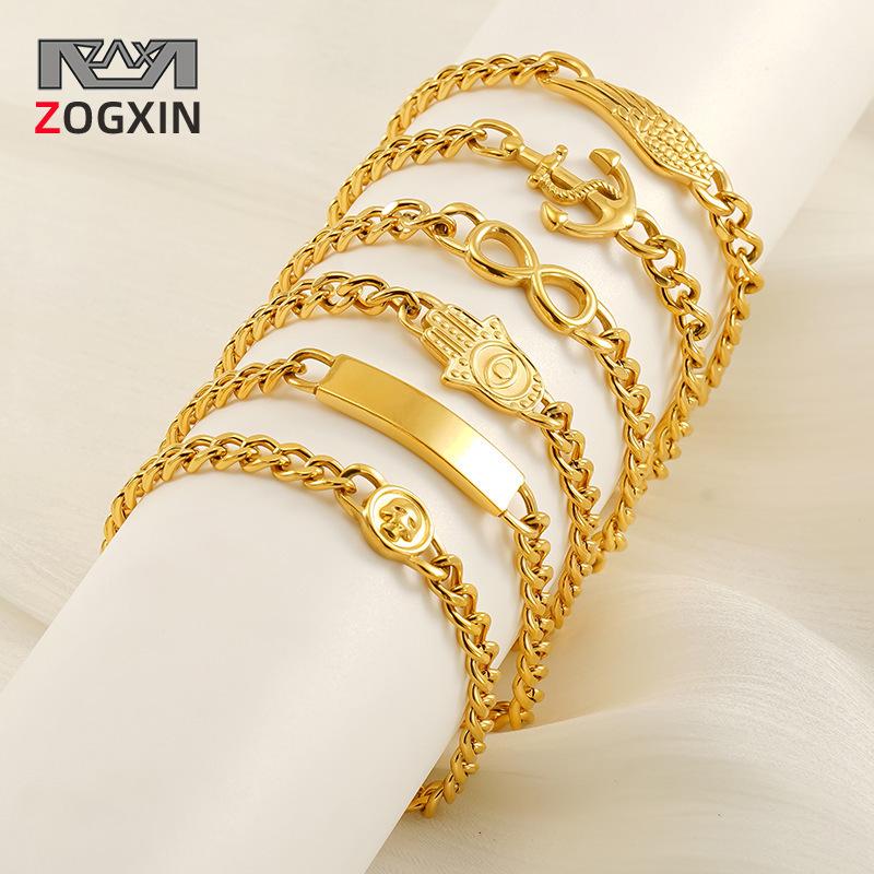 

Браслет-цепочка кубинского плетения из нержавеющей стали - Универсальный титановый стиль для мужчин и женщин