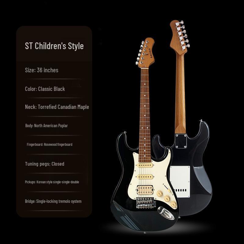 Entry-Level Rock Electric Guitar with Solid Wood & Carbonized Neck