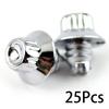 25 Stück 13mm Auto Rad Nietmutter Felgenrand Ersatz für 6,9mm 0,27 Zoll Loch Dekoration Silber ABS Zubehör Langlebig