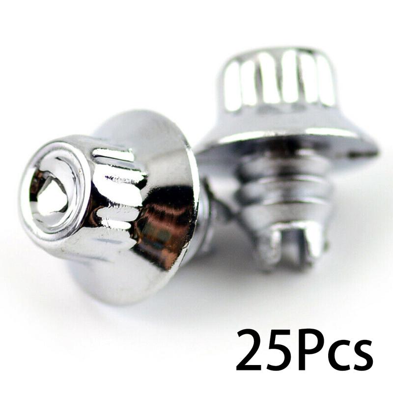 25 Stück 13mm Auto Rad Nietmutter Felgenrand Ersatz für 6,9mm 0,27 Zoll Loch Dekoration Silber ABS Zubehör Langlebig