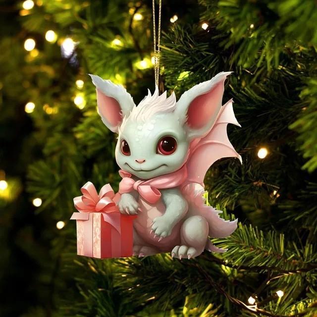 

Acrylic Style Cartoon Christmas Dinosaur Ornaments For Vibrant Car Interior Decor 7