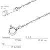 LARA Christie Platinum Pt850 Screw Necklace Wire 40cm Length Chain, 0.21mm Diameter, Approx. 1.3mm Width, (lc97-0043-pt-021-40)