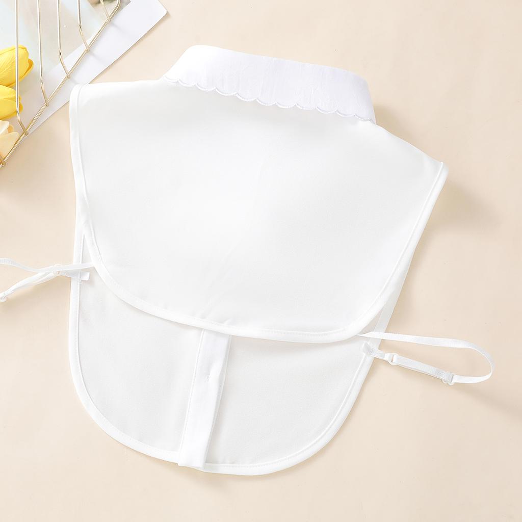 Women's Embroidered Apricot Cherry Blossom Collar with Sweater Base Shirt Versatile Detachable Decorative Chiffon Fake Collar