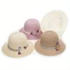 Fashion Fisherman Hat Summer Hollow Hat Ladies Flowers Pearl Basin Hat Travel Hat Wind Rope Hat