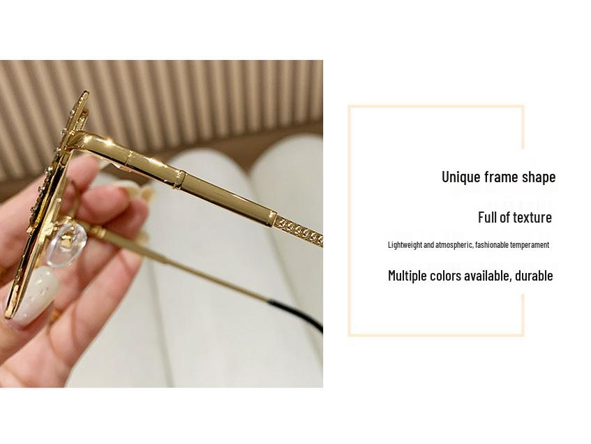 Women's Cat-Eye Rhinestone Eyeglass Frames: Trendy Photochromic & Anti-Blue Light Glasses