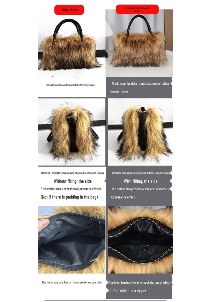 2025 Fall/Winter Women's Plush Faux Fur Crossbody Shoulder Bag