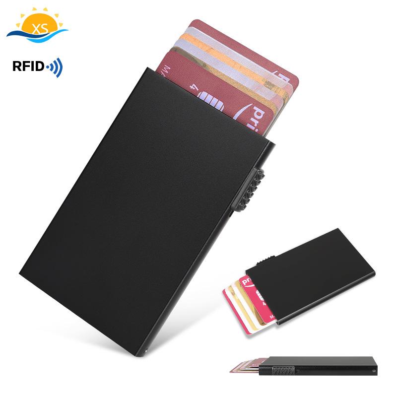 Metal Automatic Pop-up Card Bag, Male and Female Card Cover, Anti-theft Brush Clip, Anti-degaussing Box, Exquisite and Simple Ultra-thin Card Box.