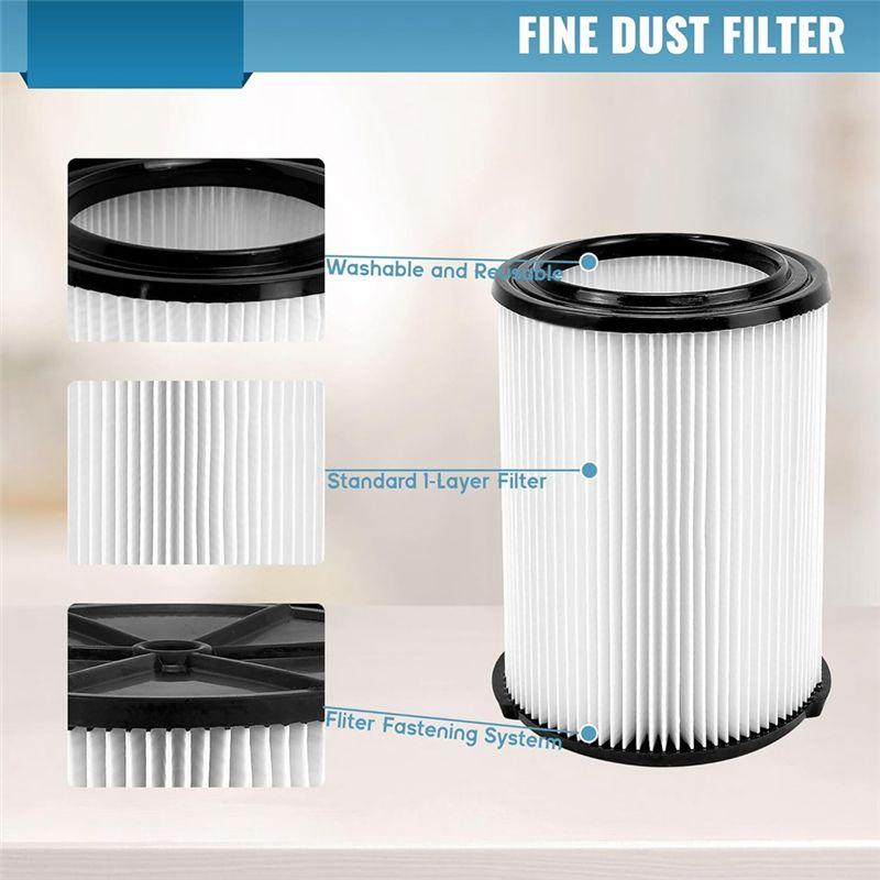 A20F-VF4000 Replacement Cartridge Filter For Ridged 72947 Wet Dry Vac 5 To 20-Gallon 6-9 Gal Husky,2 Pack
