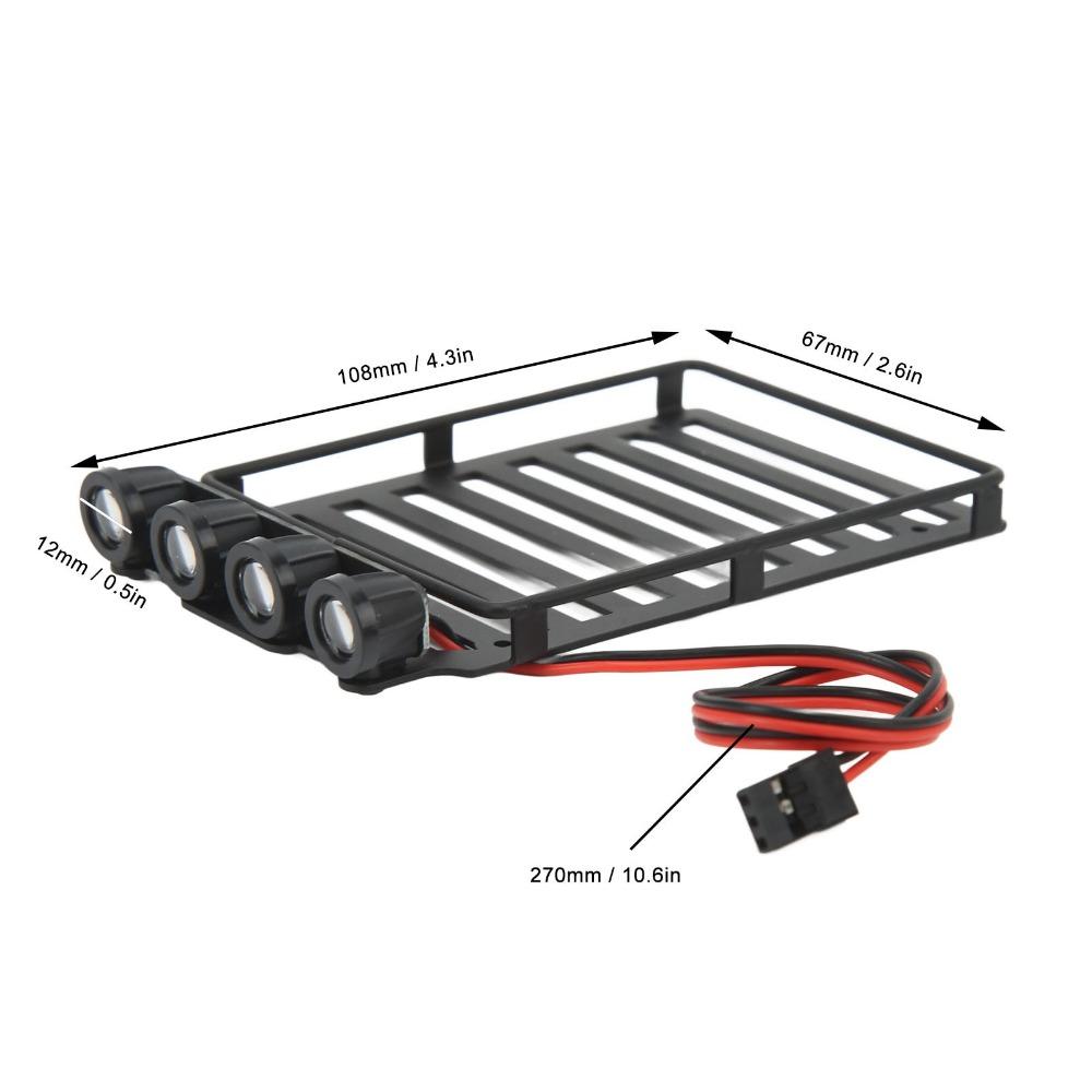With LED Light RC Roof Rack Part for Axial SCX24 1/24 RC Crawler Car For RC Crawler
