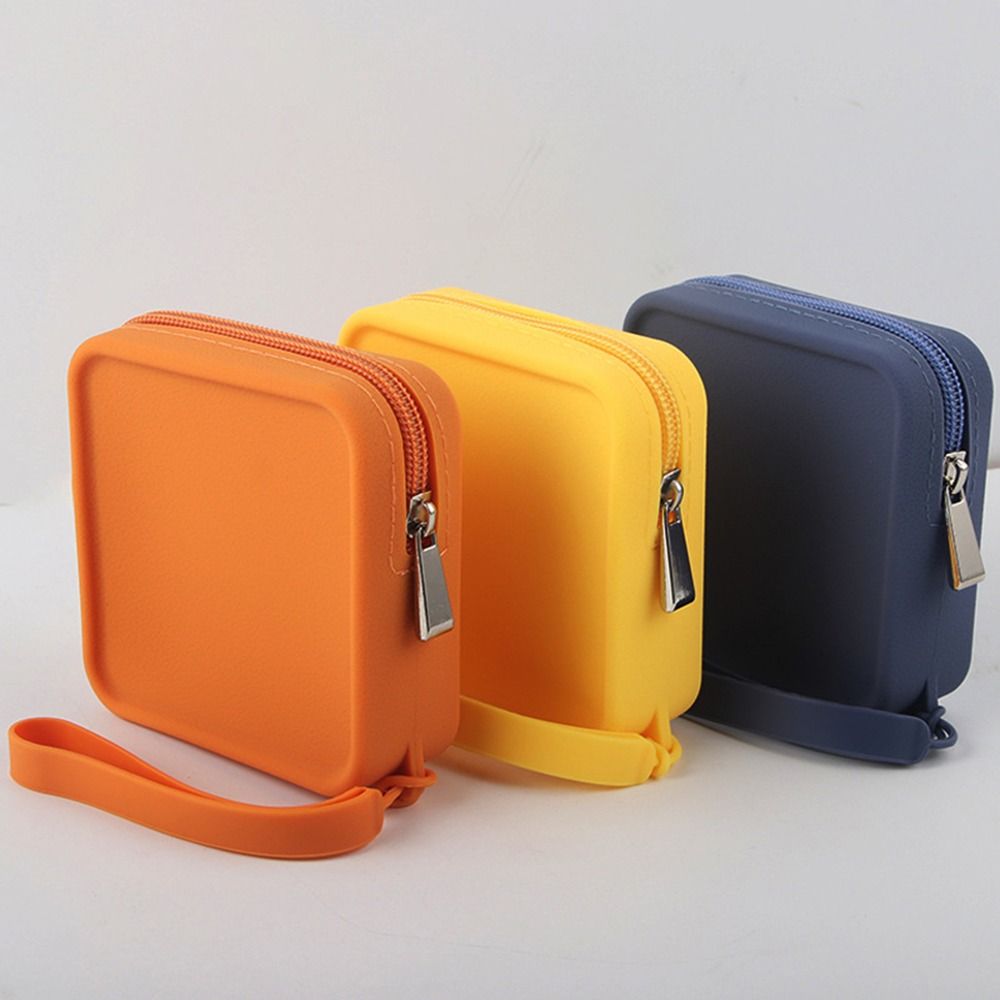 Portable Silicone Makeup Organizer Bag Zipper Waterproof Earphone Pouch Multi-Function Lipstick Pouch Women Girls