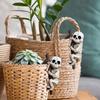 2PCS Halloween Decor Climbing Skeleton Figurine,Flower Pot Hanger Mini Skeletons Halloween Resin Skeleton Ornament for Bonsai Planter Edge Decoration