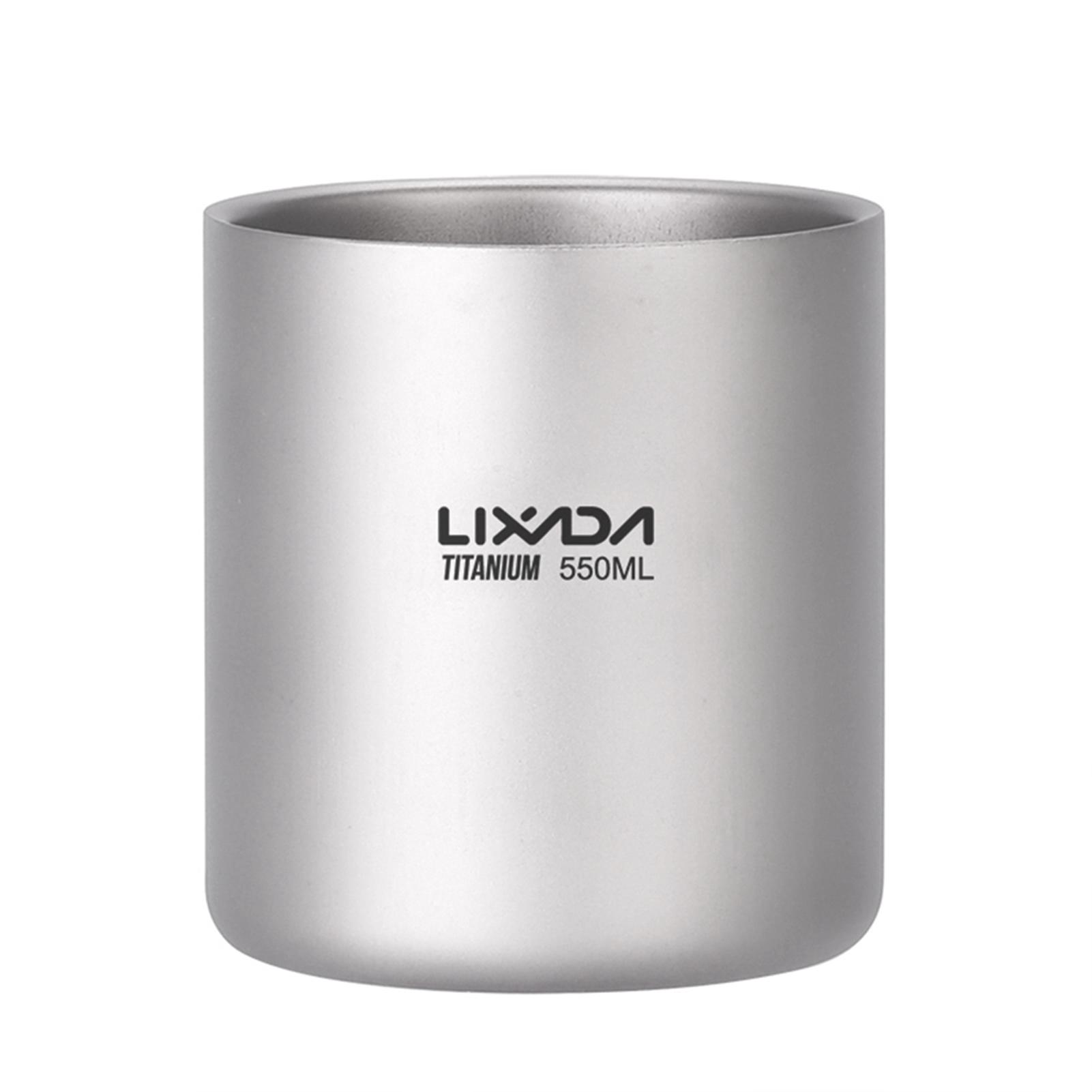 

Lixada 550 мл Двойная стенка титановая чашка для воды чашка для чая кружка для кофе для домашнего офиса кемпинга на открытом воздухе Without handles