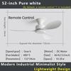 36-52" No-Light Design Multi-Space Use Electric Fan Low-Profile Flush Mount Ceiling Fan Remote Control Industrial Vintage Fan