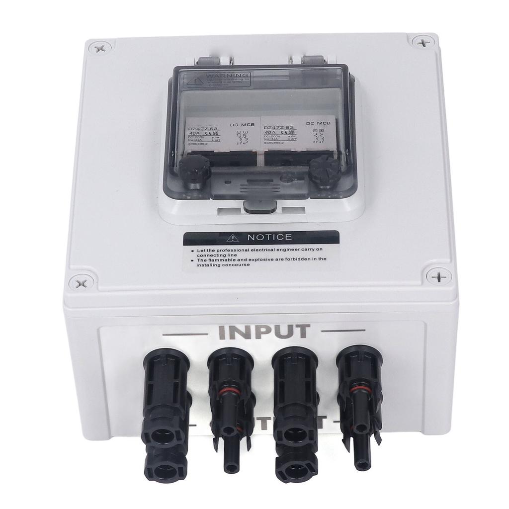 PV Combiner Box IP67 Waterproof Solar Combiner Box with 2 Pcs 2P 40A DC Circuit Breaker