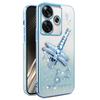 Case For Xiaomi Redmi 13 4G/5G/Note 13R 5G/Poco M6 4G/M6 Plus 5G Dragonfly Kickstand TPU Flowers Glitter Phone Cover