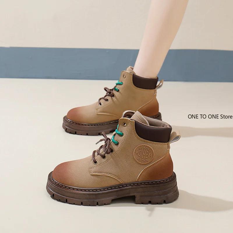 Fashion Women Shoes 2025 New MartinBoots Women's Suede British Style Thick Bottom Short Boots Retro Versatile Spring and Autumn MD05