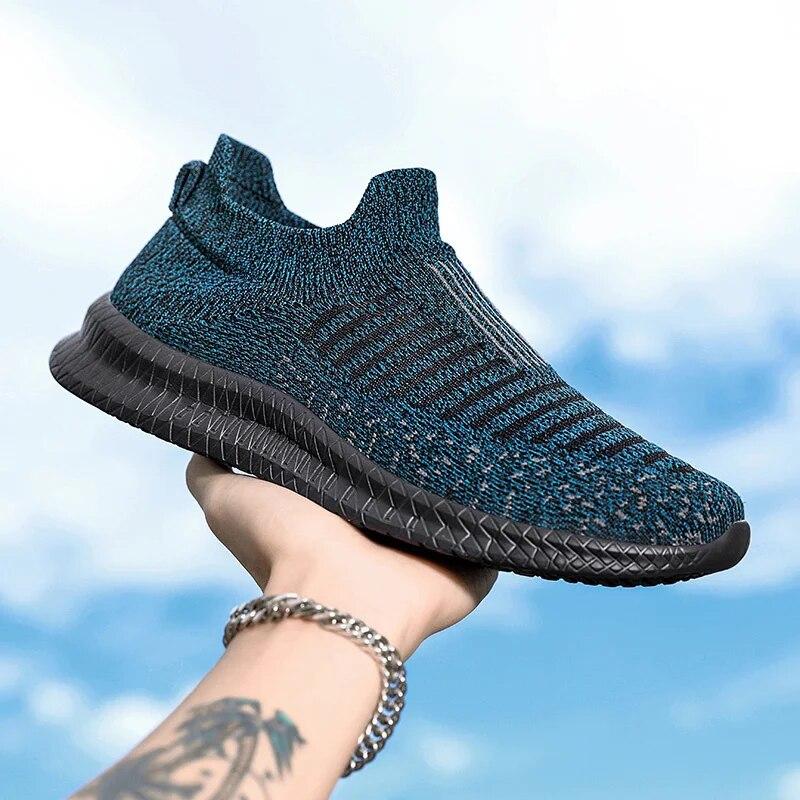 Мужские кроссовки, новинка 2023 года, мужская вулканизированная обувь, дышащая износостойкая мужская повседневная обувь с сеткой 38 синий