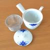 Stylish Flat with Made In Japan Arita-yaki Sakura-so U-shaped Teapot, 400ml, Strainer,