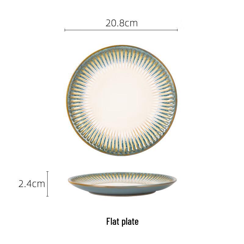 Синяя рельефная керамическая тарелка Xuanrun