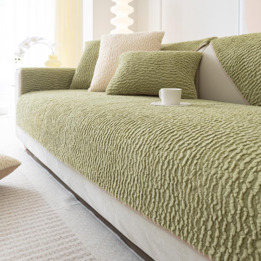 

Зимняя плюшевая подушка для дивана, простой утолщенный современный нескользящий чехол для дивана, тканевый чехол 70X70