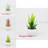 Succulent Aloe Vera Fake Green Potted Plant For Desktop Decoration And Gift Idea