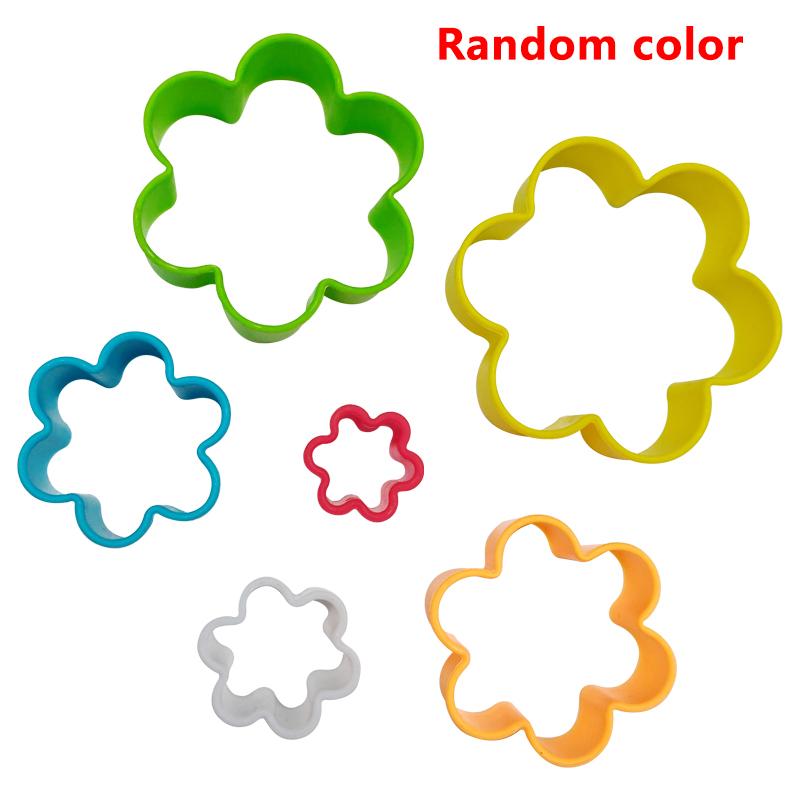 5pcs/6pcs Cookie Cutter Mould Set, Varisized, 2 Sides Round Scalloped Flower Square Shaped Biscuit Dough Molds, for DIY Baking