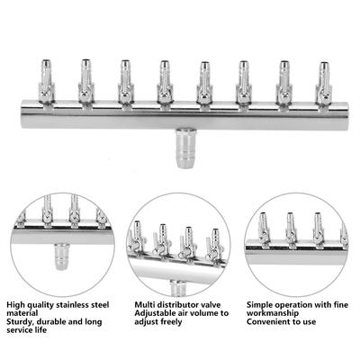Stainless Steel Fish     Pump Splitter Distributor Aquarium Oxygen Pipe Control Valve Connector