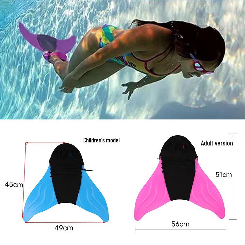 Mermaid One-Piece Monofin Whale Tail Flippers for Swimming and Diving