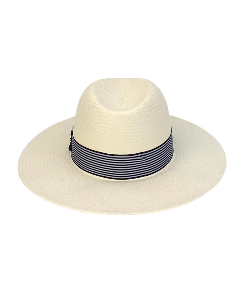 Yunibeosyeolkemiseuteuli Stripe Line Ivory Long Fedora Summer Fedora