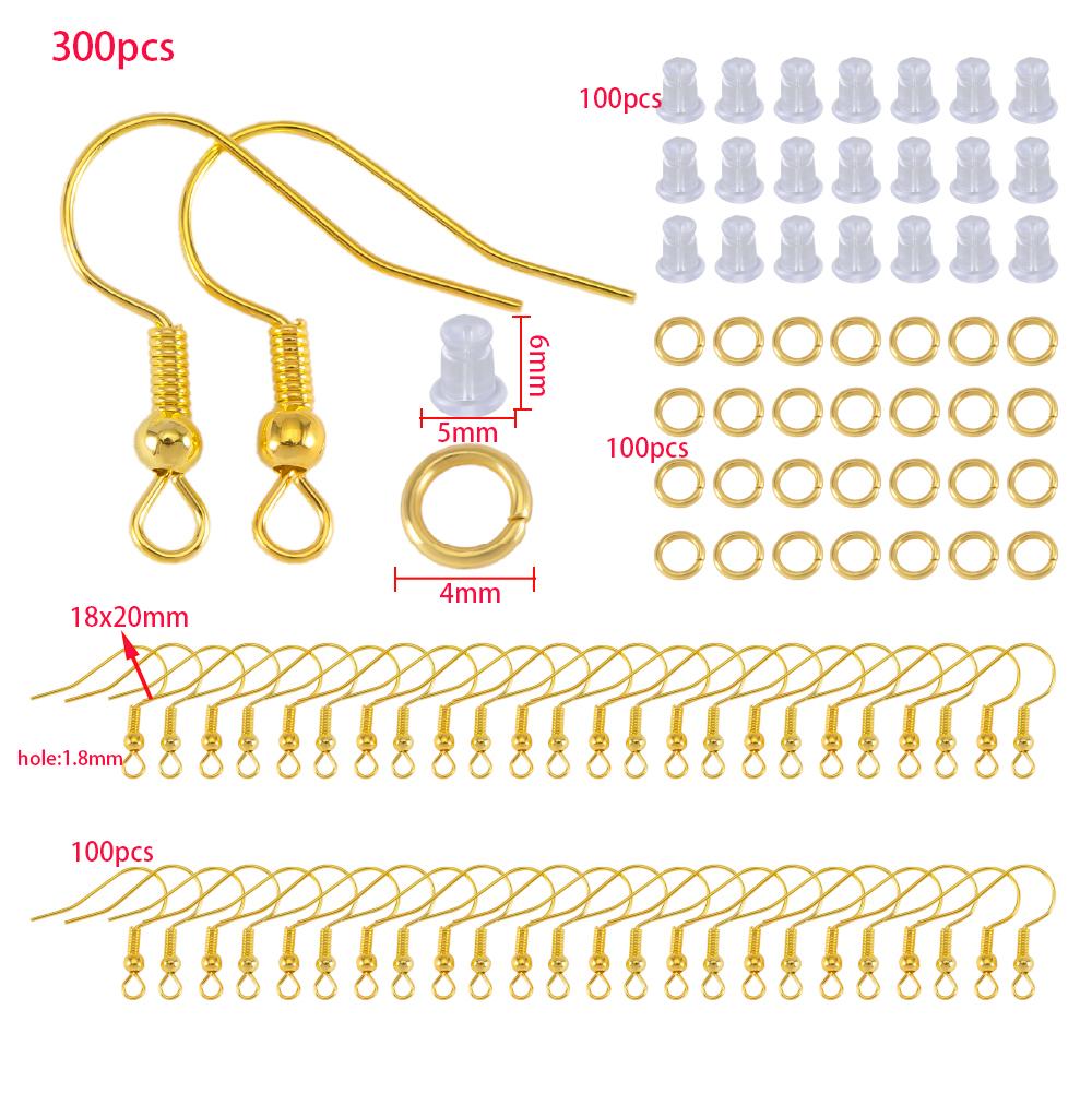 200pcs/Box Lobster Clasp Jump Rings Extension Chain Water Drop End Pendants Connector Chain Charm Kit for DIY Jewelry Findings