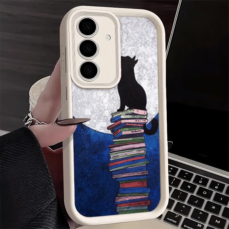 Black Cat Aesthetic Pattern Soft Phone Case for Samsung Galaxy S26 Ultra S25 Edge S24 S23 S22 Plus S21 S20 FE 5G Shell Silicone