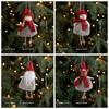 Plush Christmas Snowman Pendant Reindeer with Bells Xmas Tree Pendants Santa Claus Christmas Doll Ornaments New Year Decor