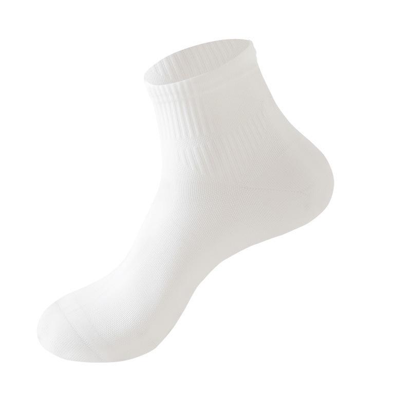 Unisex Breathable Mesh Mid-Calf Sports Socks, Non-Slip Towel Bottom for Autumn/Winter Running and Basketball