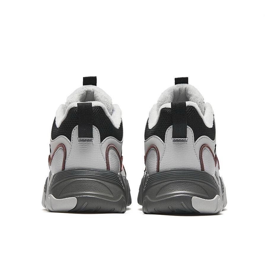 New Anta Back Wave 1.0 Slip Resistant, Abrasion Resistant, Thermal Mid Top Casual Shoes Women's Black Gray 922448916-3