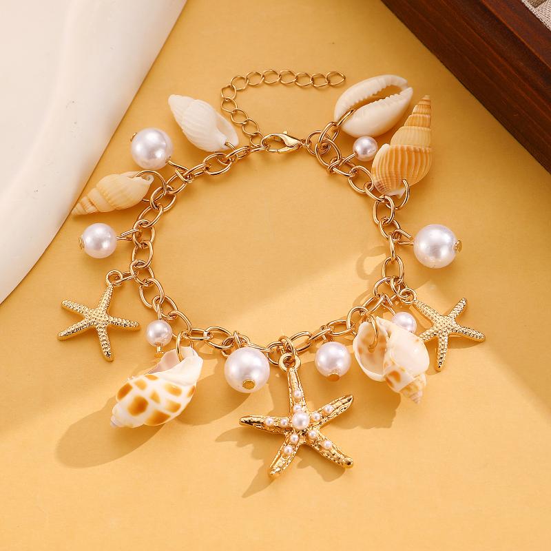 Bohemian Beach Waist Chain Body Jewelry Women'S Bracelet Necklace Waist Chain Imitation Pearl Shell Body Chain Jewelry Gift
