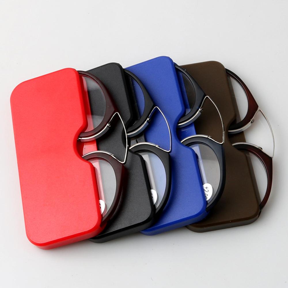 Clip-on Reading Glasses Eyewear For Reading Mini Glasses Nose Bridge Reading Glasses Portable Presbyopic Glasses With Case 1.0