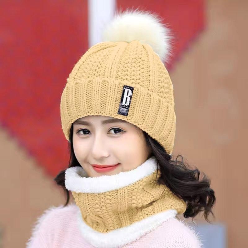 Knitted Women Hat Neck Warmer Winter Scarf Set for Commute Cycling Ski Russian Cossack Caps for Winter