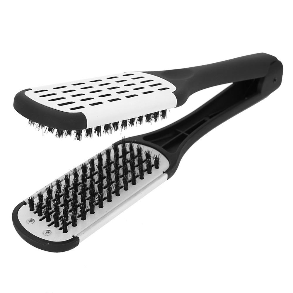 Professional Styling Comb Double Sided V Shaped Clamp Hair Straightening Comb  Hair Straightening