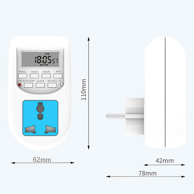 Eu Plug Timer Switch Digital Power Socket Energy Saving Adjustable Kitchen Timer Outlet Week Hour Programmable Timing Socket